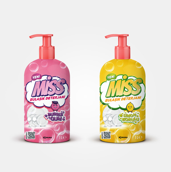 Miss dishwashing detergent packaging design